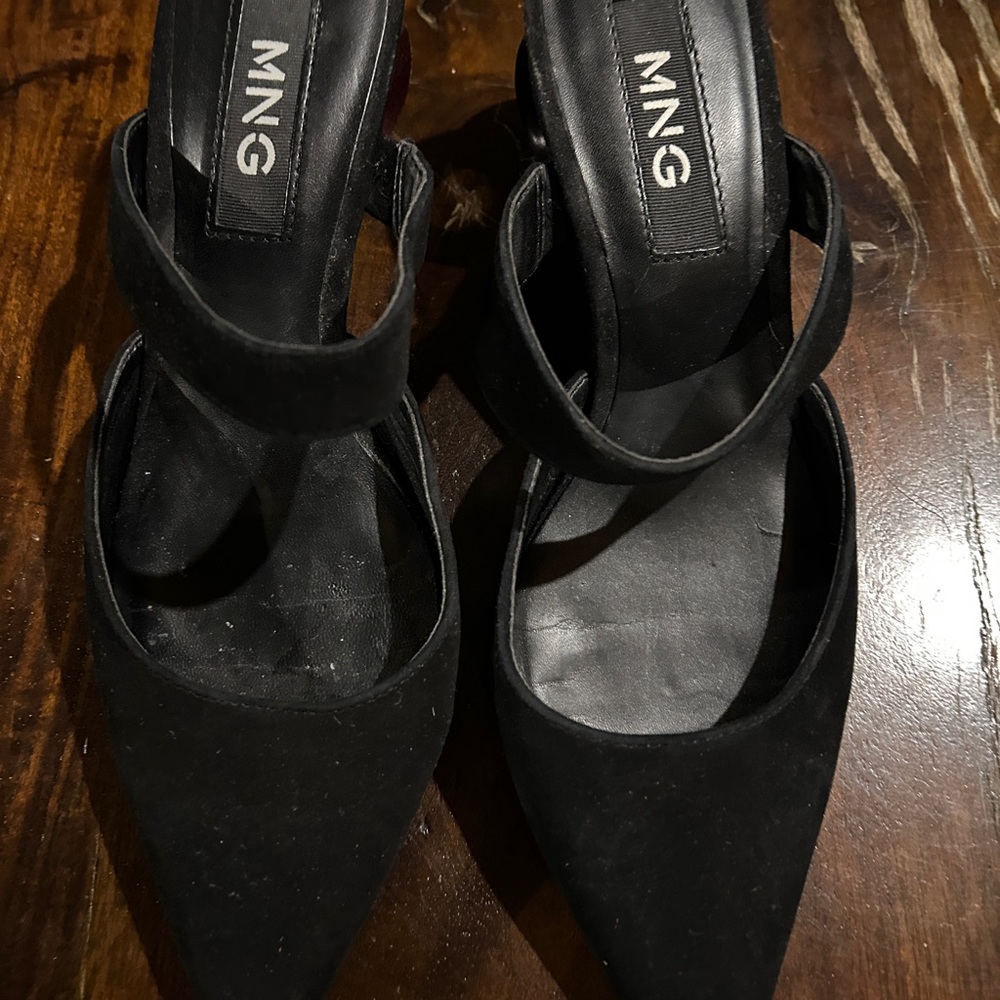 MNG Black Strappy Heels